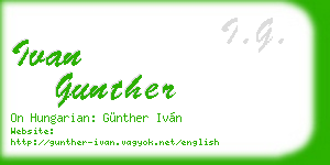 ivan gunther business card