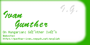 ivan gunther business card